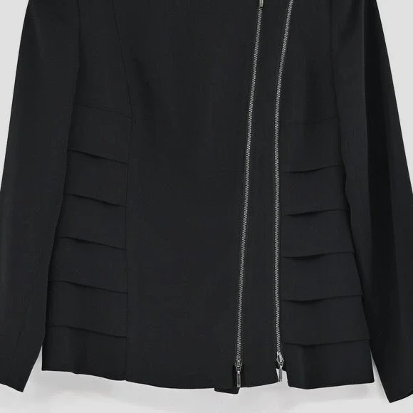 YANSI FUGEL Jacket Womens Size 4 Black Moto Double Zipper Grunge Bikercore NEW - Picture 3 of 7